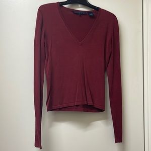 French connection lightweight maroon sweater/ top.